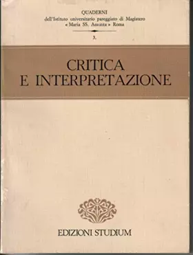 Couverture du produit · Critica e interpretazione