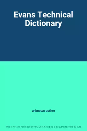 Couverture du produit · Evans Technical Dictionary