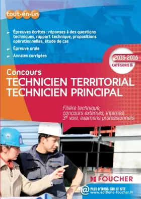 Couverture du produit · Technicien territorial - Technicien principal Catégorie B - 2015 - 2016
