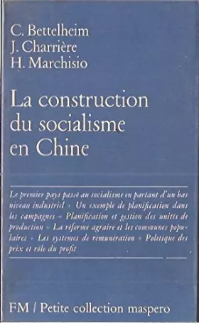 Couverture du produit · La construction du socialisme en Chine