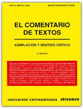 Couverture du produit · El comentario de textos: Asimiliación Y Sentido Crítico (Lengua y Literatura)