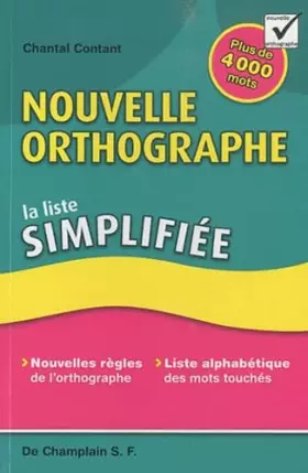 Couverture du produit · Nouvelle orthographe la liste simplifiée