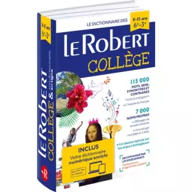 Couverture du produit · Dictionnaire Le Robert collège et son dictionnaire en ligne - 11/15 ans - 6e-5e-4e-3e