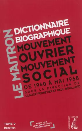 Couverture du produit · dictionnaire biographique maitron 1940 1968 t9 (0)