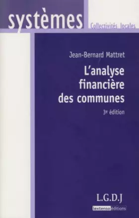 Couverture du produit · L'analyse financière des communes