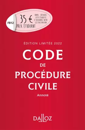 Couverture du produit · Code de procédure civile 2022 annoté. Édition limitée