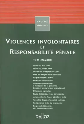 Couverture du produit · Violences involontaires et responsabilité pénale