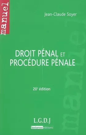 Couverture du produit · Droit pénal et procédure pénale
