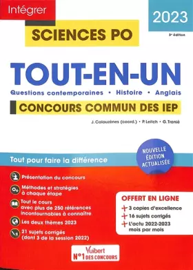 Couverture du produit · Sciences Po - Tout-en-un - Concours commun des IEP 2023: Questions contemporaines - Histoire - Anglais - 21 sujets corrigés