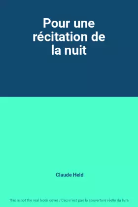 Couverture du produit · Pour une récitation de la nuit