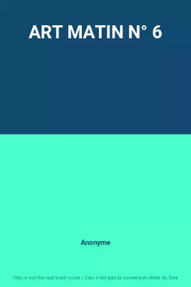Couverture du produit · ART MATIN N° 6