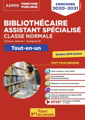 Couverture du produit · Concours Bibliothécaire assistant spécialisé - Tout-en-un - Catégorie B: Concours 2020-2021