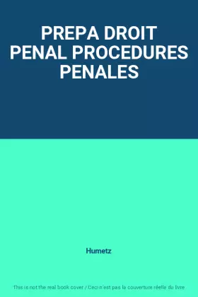 Couverture du produit · PREPA DROIT PENAL PROCEDURES PENALES