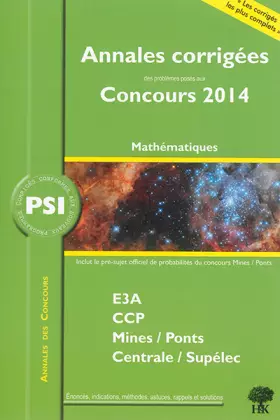 Couverture du produit · Annales des concours 2014 PSI mathématiques