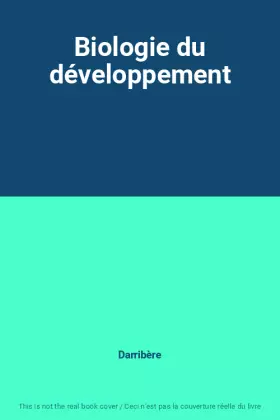 Couverture du produit · Biologie du développement