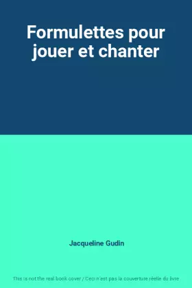 Couverture du produit · Formulettes pour jouer et chanter