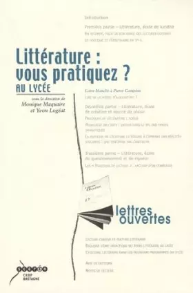 Couverture du produit · Littérature : vous pratiquez ?: Au lycée