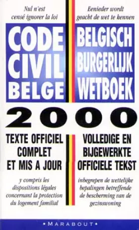 Couverture du produit · Code civil belge 2000