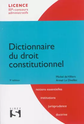 Couverture du produit · Dictionnaire du droit constitutionnel - 9e éd.