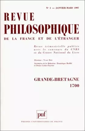 Couverture du produit · Revue philosophique, 1997, numéro 1, tome 122