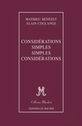Couverture du produit · Considérations simples, simples considérations