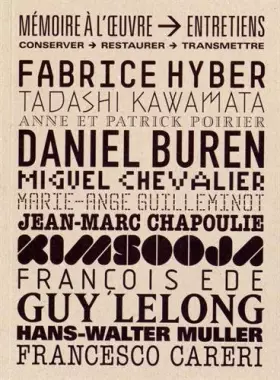 Couverture du produit · Mémoire à l'œuvre - Entretiens