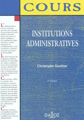Couverture du produit · Institutions administratives