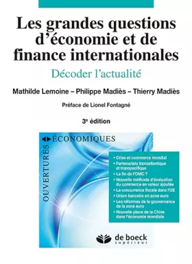 Couverture du produit · Les grandes questions d'économie et de finance internationales: Décoder l'actualité