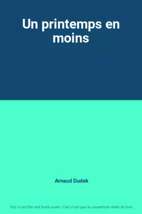 Couverture du produit · Un printemps en moins