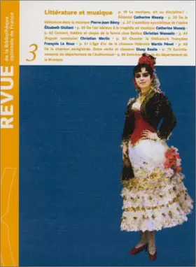 Couverture du produit · Revue de la Bibliothèque Nationale de France, numéro 3, littérature et musique