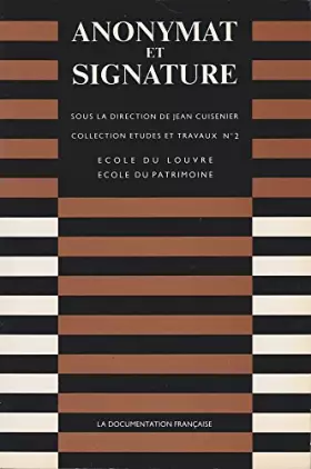 Couverture du produit · Anonymat et signature