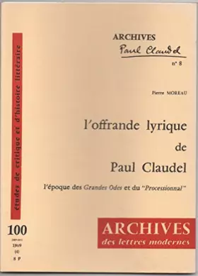 Couverture du produit · L'offrande lyrique de paul claudel