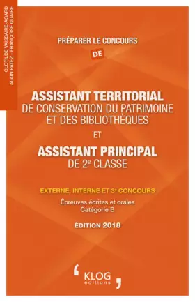 Couverture du produit · Préparer le concours d'assistant territorial de conservation du patrimoine et des bibliothèques et d'assistant principal de 2e