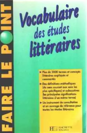 Couverture du produit · Vocabulaire des études littéraires