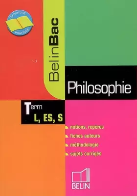 Couverture du produit · Philosophie Tle L, ES, S