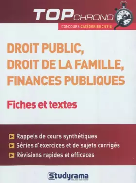 Couverture du produit · Droit public, droit de la famille, finances publiques - Fiches et tests