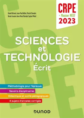 Couverture du produit · Concours Professeur des écoles - Sciences et technologie - Ecrit - CRPE 2023 - Master MEEF: Ecrit (2023)