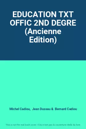Couverture du produit · EDUCATION TXT OFFIC 2ND DEGRE (Ancienne Edition)