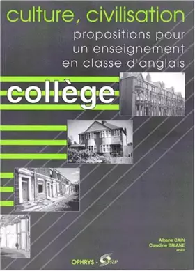 Couverture du produit · Culture, civilisation. Propositions pour un enseignement en classe d'anglais - Collège