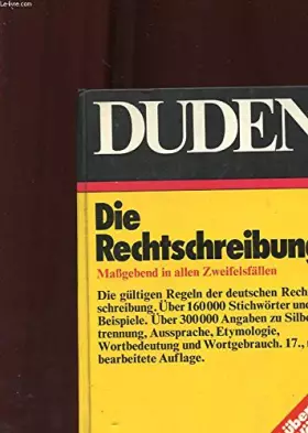 Couverture du produit · DUDEN BAND 1. RECHTSCHREIBUNG DER DEUTSCHEN SPRACHE UND DER FREMDWORTER. 17., NEU BEARBEITETE UND ERWEITERTE AUFLAGE. HERAUSGEG