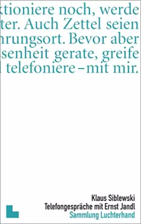 Couverture du produit · Telefongespräche mit Ernst Jandl: Originalausgabe