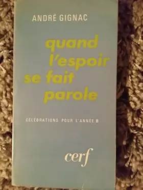 Couverture du produit · QUAND L'ESPOIR SE FAIT PAROLE TOME II