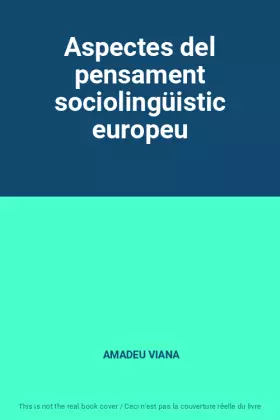 Couverture du produit · Aspectes del pensament sociolingüistic europeu