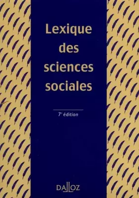 Couverture du produit · Lexique des sciences sociales, 7e éditionb