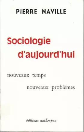 Couverture du produit · Sociologie d'aujourd'hui
