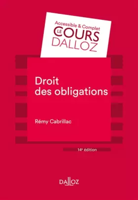 Couverture du produit · Droit des obligations. 14e éd.