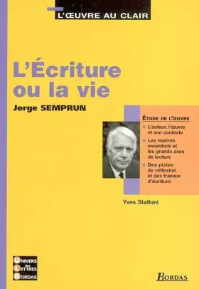Couverture du produit · 26 - U.L.B. ETUDE L' ECRITURE OU LA VIE (Ancienne Edition)