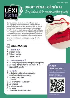Couverture du produit · Droit pénal général: L'infraction et la responsabilité pénale
