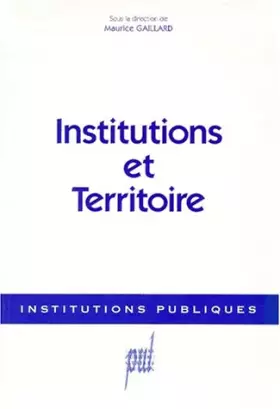 Couverture du produit · Institutions et territoire