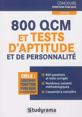 Couverture du produit · 800 QCM et tests d'aptitude et de personnalité